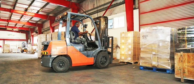 Cargo operations at Al Talib shipping Company warehouse
