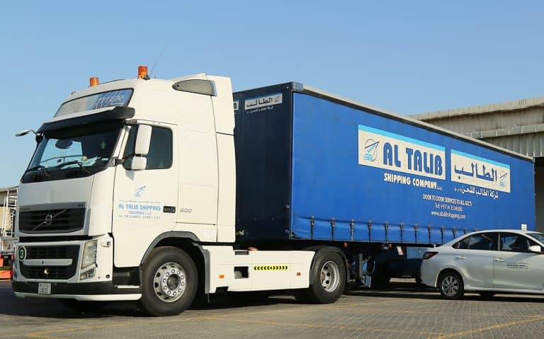 Curtainside trailer truck of Al Talil Shipping Company